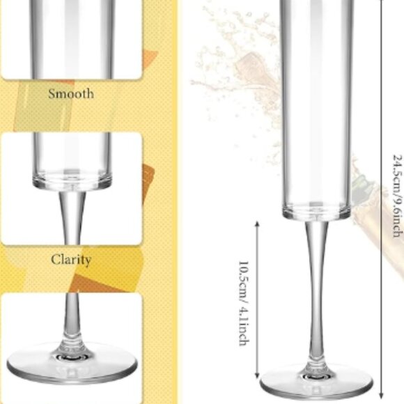 NIB rachel Zoe modern acrylic champagne glasses 5.5 oz - Picture 4 of 7